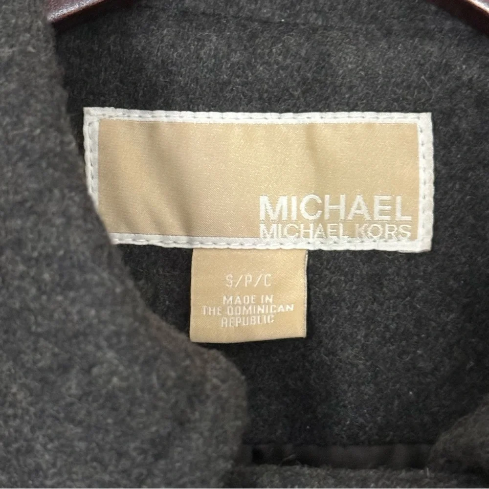 Classic Charcoal Double-Breasted Women's Coat with Military type details. Size S